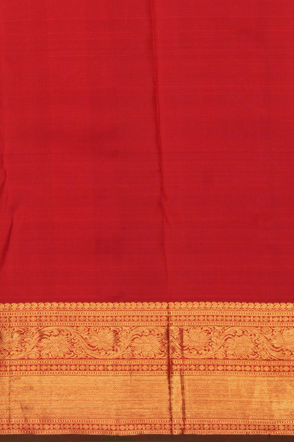 Image of Kanchipuram Silk Brocade Red Saree